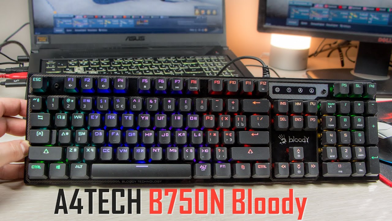 B750N Bloody - ігрова клавіатура від A4Tech з неоновою підсвіткою на перемикачах LK-Green.